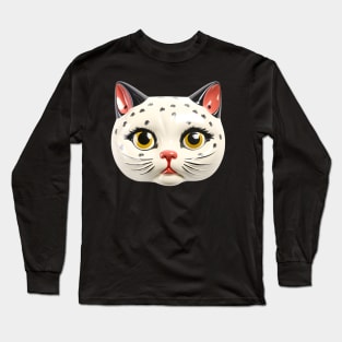 Retro Kitschy Cat Heads Long Sleeve T-Shirt